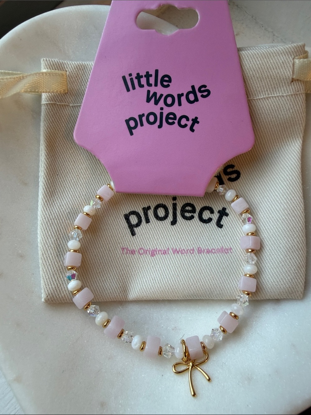 Little Words Project Bow Charm
Beaded Bracelet - Pink/Clear/Gold - Picture 2 of 5